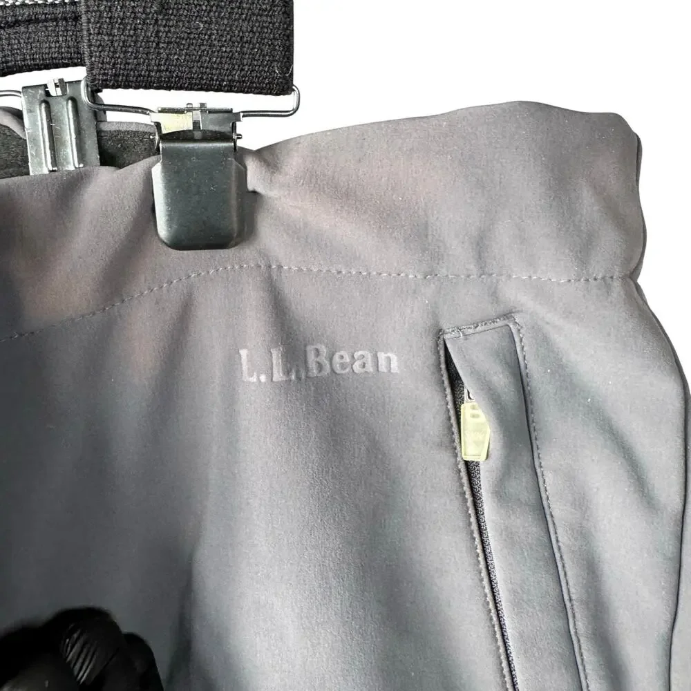 Vintage L.L. Bean Men's Gray Bib Snowpants Removable Suspenders Large Tall AS IS
